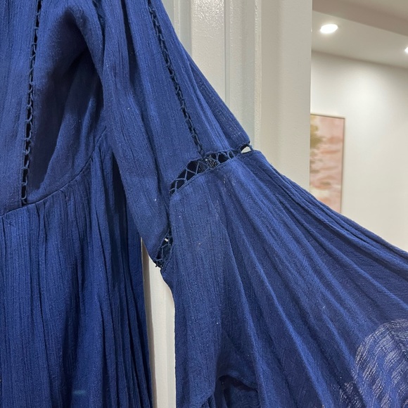 Free People Romeo Navy Bell Sleeve Dress - Picture 7 of 9